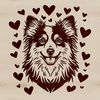 Adorable Vector Dog Face Illustration A vector illustration of a friendly Shetland Sheepdog's head, ideal for graphic design projects.