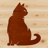 Free Vector Cat Image A sitting domestic cat in a neutral background, created as vector art.