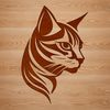 Free Cat Clip Art Vector Design A simple illustration of a domesticated feline's head, suitable for digital designs and crafts.