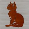 Adorable Feline Companion SVG A sitting domestic cat with large eyes and fluffy fur.