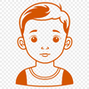 A youthful boy's face in digital vector format A young boy's face in vector format.