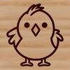 Simple Chick Line Drawing Art A simple line drawing illustration of a cute chick.