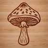 A high-quality digital representation of a mushroom as a single object, ideal for cutting or engraving.