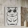 A cartoon hamster wearing trendy sunglasses, suitable for vector graphics and digital design projects.