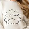 Clean Vector Cloud Graphic Design A white, puffy cloud illustration in a clean vector design.
