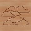 A vector illustration of a white fluffy cloud with soft, puffy edges.