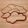 A design element featuring a single cloud in a simplified shape, suitable for digital compositions and print projects.