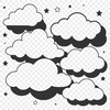 Puffy Cloud Icon SVG A white, puffy cloud icon in a vector format.