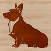 An SVG image of a domesticated dog breed in a relaxed pose.