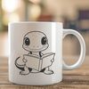 Amphibian Scholar A cartoon salamander sitting on its haunches, reading a book.