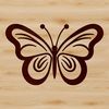 Simple line drawing of a cute butterfly in vector format.