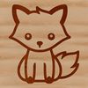 An adorable animal illustration created in vector format featuring a fox in a sitting position.