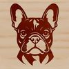 Adorable French Bulldog Illustration A cartoon representation of a French Bulldog's head.