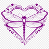 Stylized Dragonfly with Heart Motifs Vector Design An SVG vector design featuring a stylized dragonfly with heart motifs incorporated into its wings and body.