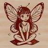 Whimsical Fairy Illustration in Vector Art A whimsical illustration of a mythical creature from a fairy tale, depicted in vector art.