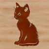 Cute Kitten Illustration SVG A cute kitten sitting on its haunches, depicted in vector graphics.