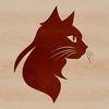 A detailed illustration of a cat's head with bold lines and simple shapes, suitable for various digital applications.