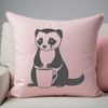 A realistic illustration of a ferret in a sitting position.