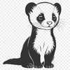 Cute Ferret SVG Cut File Design A detailed vector illustration of a ferret, ideal for crafting and design projects.