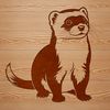 A silhouette illustration of a domestic ferret animal.