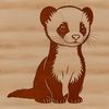 Domesticated Ferret SVG Art A detailed vector illustration of a domesticated ferret animal.