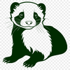 Simple Ferret Line Drawing SVG A simple line drawing of a ferret in black silhouette on a transparent background.