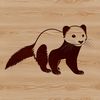 Ferret Portrait Vector Art Close-up illustration of a ferret's face with distinctive features.