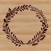 A hand-drawn floral wreath design created as an editable vector graphic.
