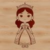 An SVG graphic featuring a girl in a fairytale-inspired princess costume.