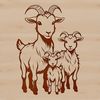 Cute Goat Clip Art for Personal Projects A stylized illustration of a friendly goat with intricate details.