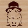 Simple Guinea Pig SVG Design A simple line art design of a guinea pig, suitable for various digital cutting machines or laser cutters.