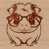 Cute Animal Clip Art SVG A whimsical illustration of a guinea pig wearing glasses, suitable for use in pet-related designs.