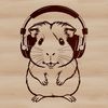 Adorable Guinea Pig in Headphones Vector Art A cute guinea pig wearing headphones, designed as a vector clip art image.