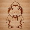 Cuddly Hoody Wearer Guinea Pig Illustration A high-quality graphic illustration of a happy guinea pig wearing a hoody.