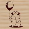 Simple Guinea Pig Outline A digital illustration of a Guinea Pig in simple outline form, suitable for various design applications.