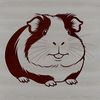 Cute Guinea Pig Outline Clipart A digital illustration of a guinea pig in a simple outline style, suitable for vector art and cut-out designs.