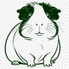 Free SVG Pet Clip Art Design Illustration of a guinea pig, a popular household pet, available in vector format.