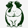 A digital illustration of a guinea pig in vector format, suitable for cutting machines like Cricut and laser cutters.