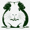 A small furry animal with big eyes and floppy ears, suitable as clip art or vector design for pet-themed projects.