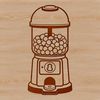 Colorful Gumball Dispenser SVG A digital illustration of a colorful gumball machine with spinning wheels and dispensing gumballs.