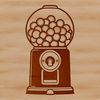 Colorful Vector Graphic of a Spinning Gumball Dispenser A colorful illustration of a gumball machine with spinning wheels.