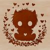 A cute monster design with love hearts, suitable for Halloween decorations or personal use.