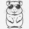 Illustrative hamster wearing trendy sunglasses, suitable for vector art designs.