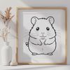 A small, furry rodent with large eyes and a cute face, often kept as a household pet.