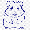 Small but Mighty Cartoon Hamster A cartoon-style illustration of a small hamster with a curious expression.