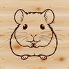 Cute Small Mammal Illustration Close-up illustration of a small domesticated rodent commonly kept as a pet.