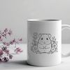 Whimsical Hamster Garden Scene A cute cartoon hamster in a floral garden setting.