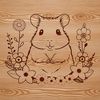 Whimsical Hamster in a Garden Setting A vector illustration of a hamster in a floral setting.