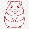 Cute Cartoon Hamster Clip Art A small furry hamster animal sitting on a surface, designed for use with cutting machines like Cricut.