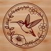 Delicate Hummingbird Silhouette A digital vector art representation of a hummingbird with intricate details, suitable for commercial or personal use.